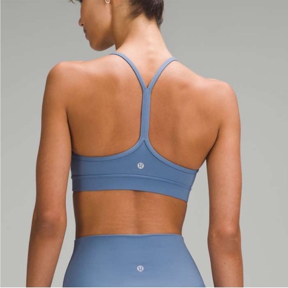 LULULEMON Flow Y Bra Dusty Blue Size 4 - Picture 1 of 13